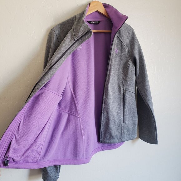 The North Face Canyonwall Softshell Jacket Heather Grey/Lilac Women's M Windwall - Picture 8 of 12